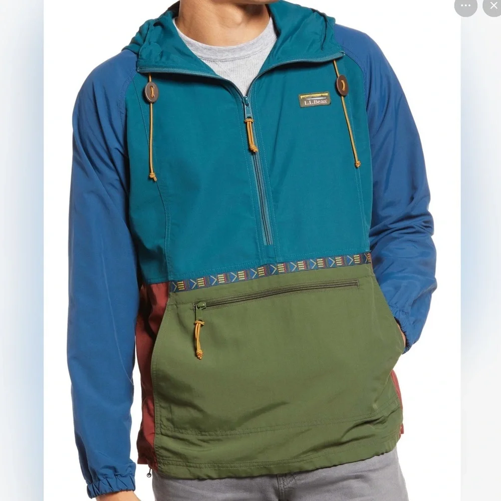 L.L. Bean Mountain Classic Multi-Color Hooded Anorak - Picture 15 of 16